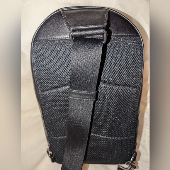 Coach West Pack In Signature Coated Canvas With Varsity Stripe Charcoal EUC - Picture 2 of 15